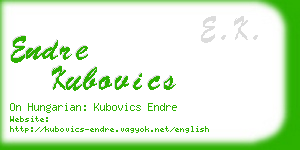 endre kubovics business card